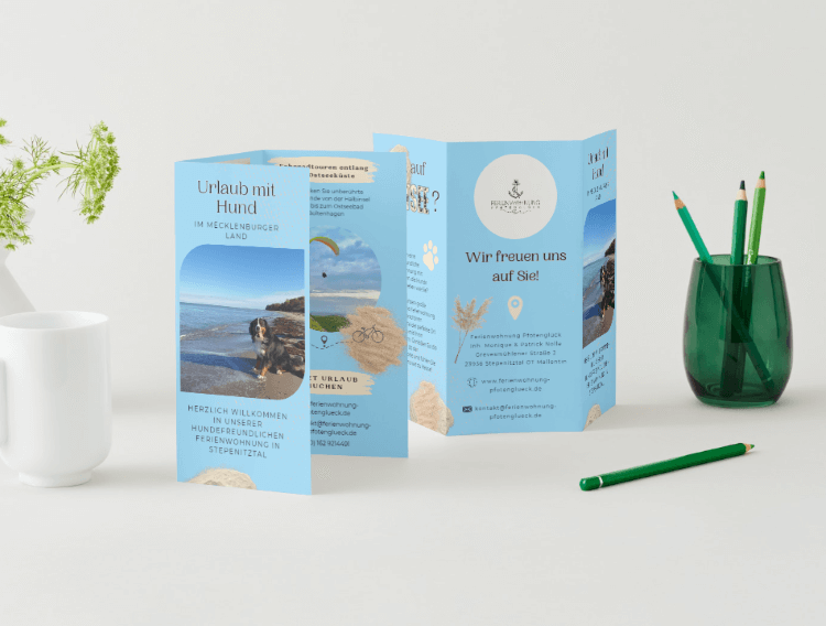 Kundenprojekt Mockup Flyer Ferienwohnung