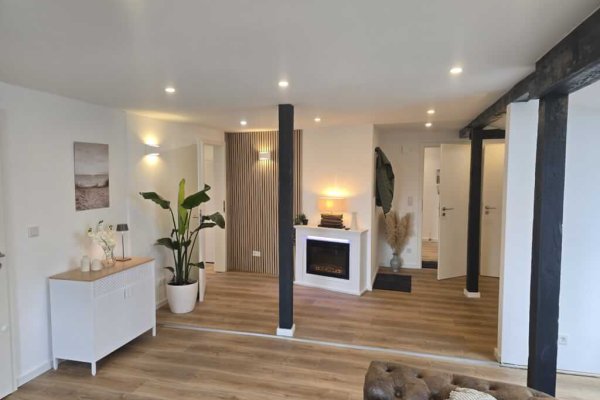 NordseeKaten Ferienwohnung Elbdeck großzügiger Wohnbereich