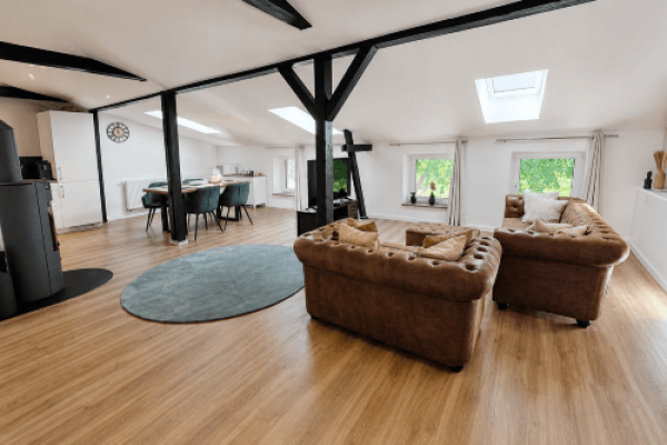 NordseeKaten Ferienwohnung Himmelsdeck großzügiger Wohnbereich